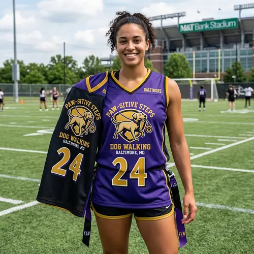 Reversible Flag Football Jersey with Dog Logo