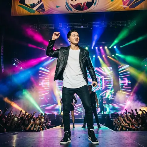 Jung Kook: Energetic Male Pop Star on Concert Stage