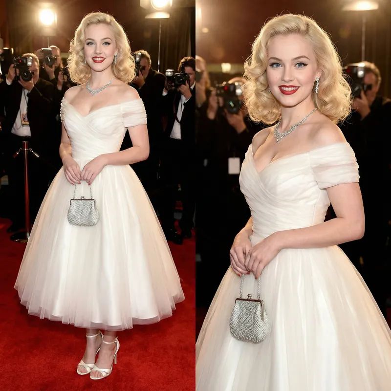 Glamorous Princess Peach - 1950s Iconic Film Star Costume