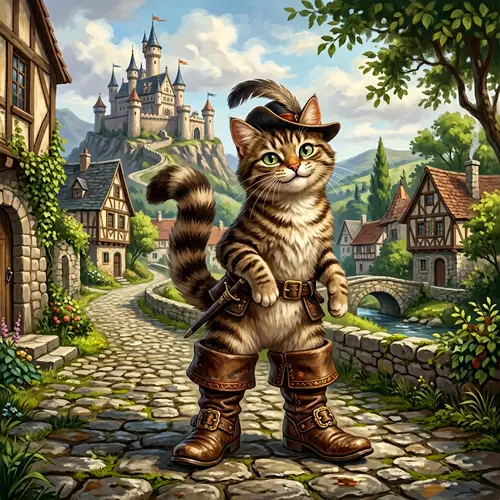 Charming Feline in Knee-High Boots | Adventure Cat Story