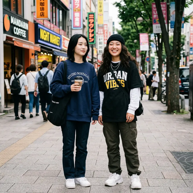 Jungkook and Suga: Stylish Asian Friends in Urban Fashion