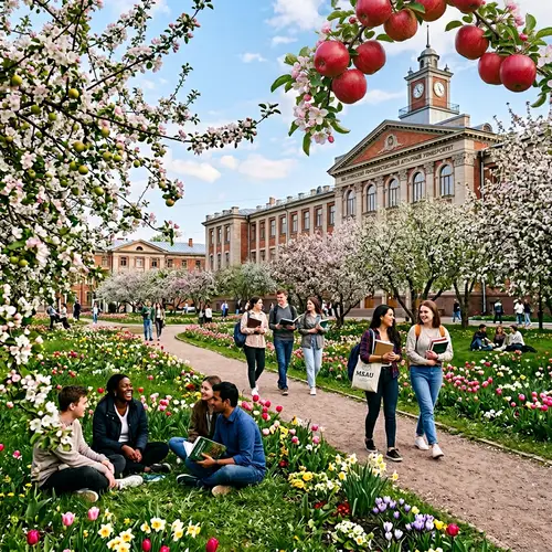 Spring at Michurinsk State Agrarian University - Vibrant Scenery and Serene Atmosphere