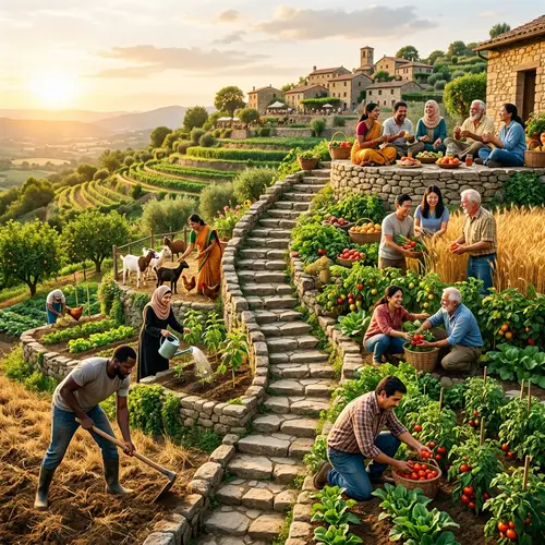 Diverse Farmers Climbing Towards Prosperity | Farming Lifestyle