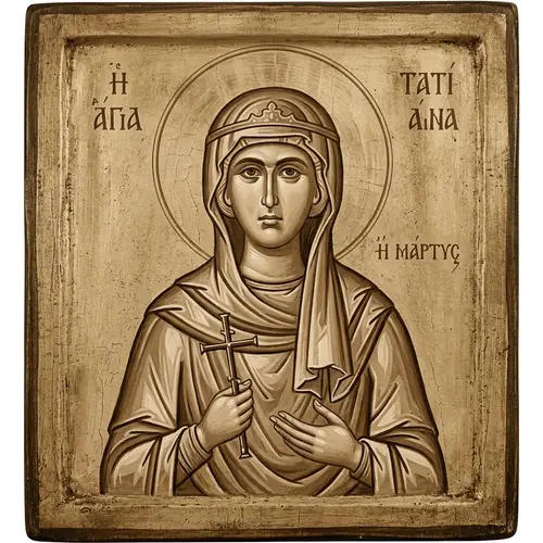 Saint Tatiana Byzantine Icon | Holy Martyr Symbolism