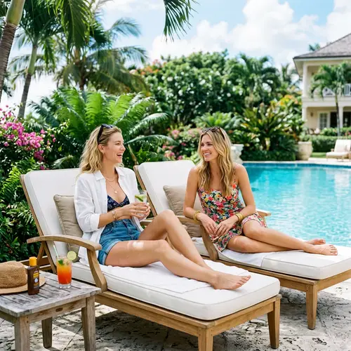 Stylish Summer Outfits by the Pool | Fashion Models Relaxing