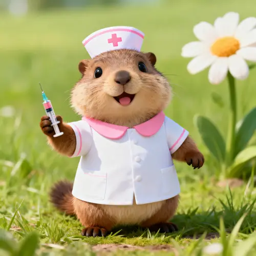 Charming Cartoon Marmot Nurse Outfit