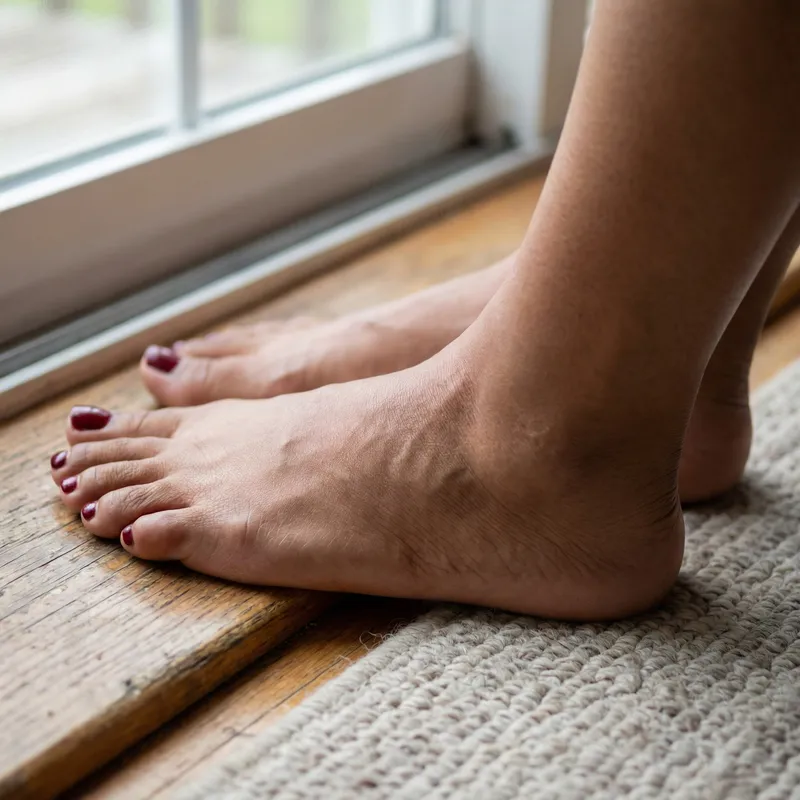 Perfectly Rendered Female Feet | Medium Brown Skin, Dark Red Toes