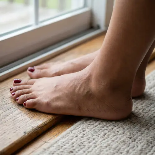 Photo-Realistic Female Feet Depiction | Medium Brown Skin, Polished Dark Red Toes