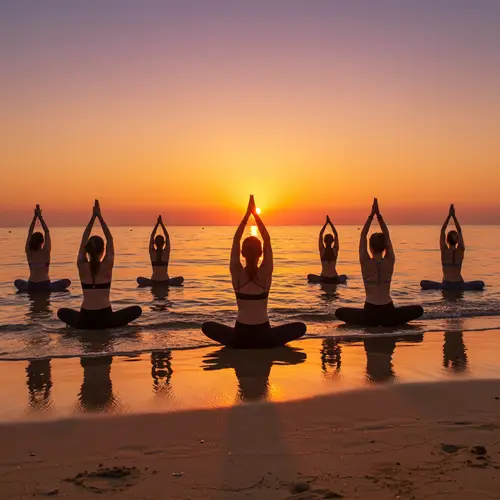 Serene Beach Meditation at Sunset