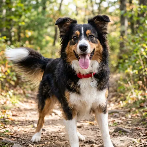 Adorable Dog with Luscious Fur in Black, Brown, and White Colors