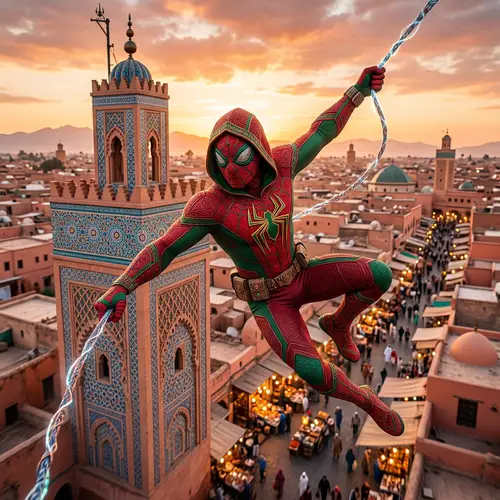 Moroccan-Inspired Web-Slinging Superhero Costume