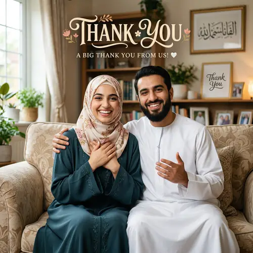 Happy Muslim Couple: Thank You Wishes