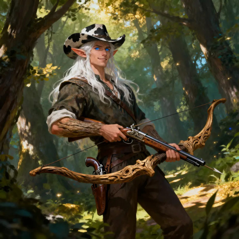 Enchanted Male Wood Elf in Fantasy Forest Art