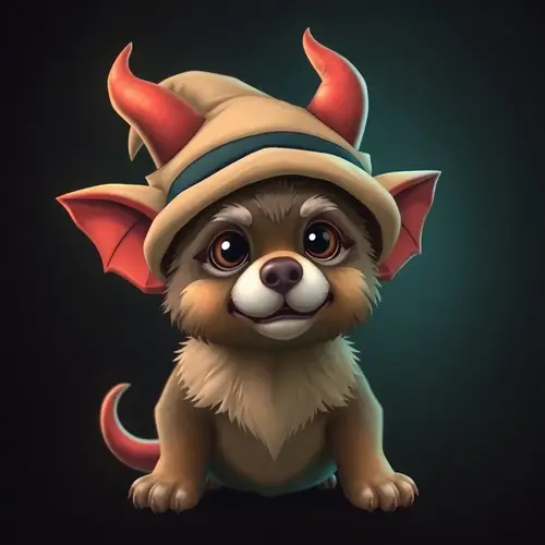 Cute Dog Demon in a Hat - Adorable and Unique