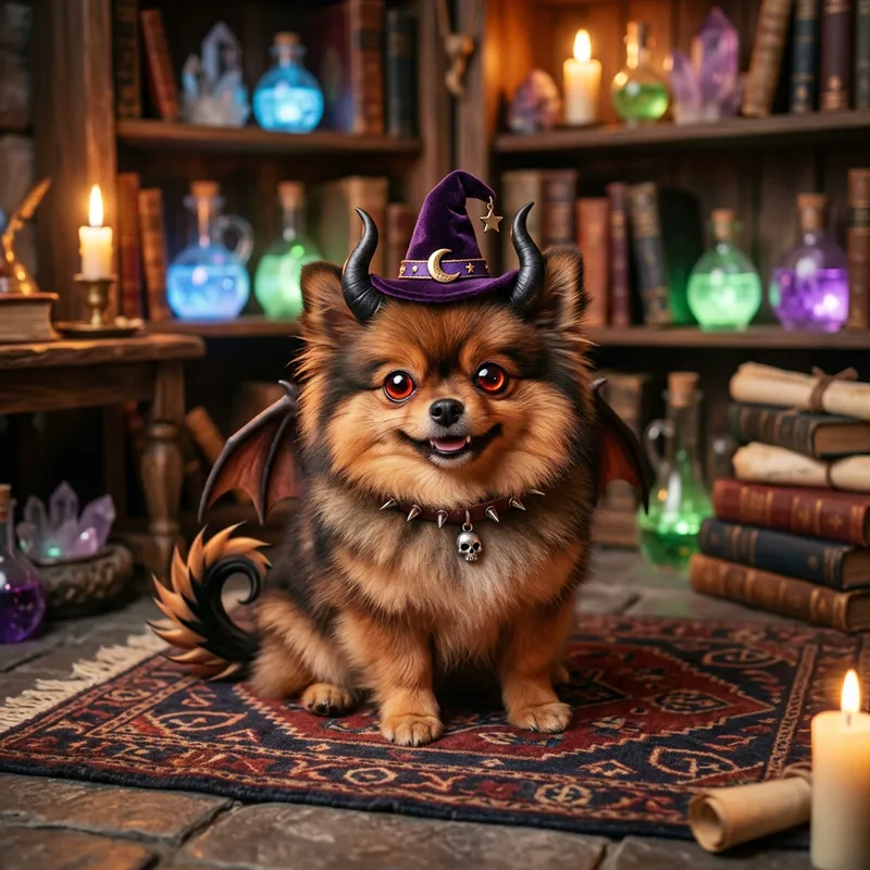 Cute Dog Demon in a Hat - Adorable and Unique