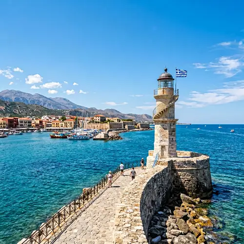 Greek Lighthouse in Chania, Crete | Aegean Sea View