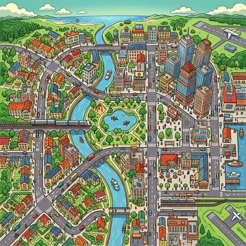 Explore Our Cartoon Topdown City