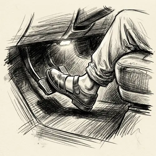 South Asian Woman's Foot on Gas Pedal - Speed & Adrenaline