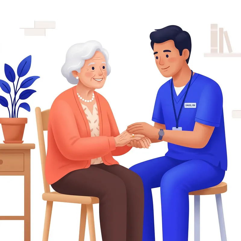 Caring Male Nurse Illustration for Design Projects