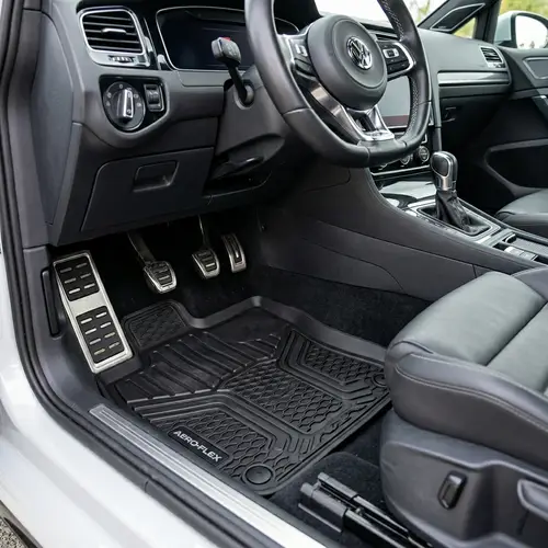 Detailed Interior Illustration of Car | Car Mat and Pedals