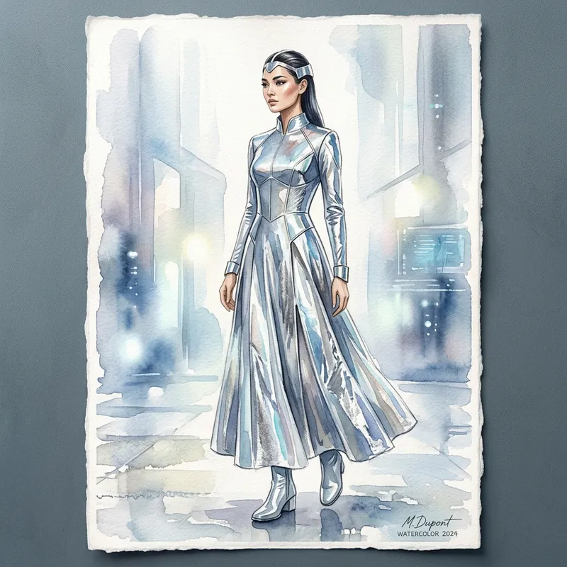 Technology-Inspired Metallic Foil Costume: Futuristic Design