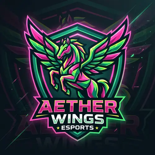 Captivating Esports Team Logo in Pink and Green