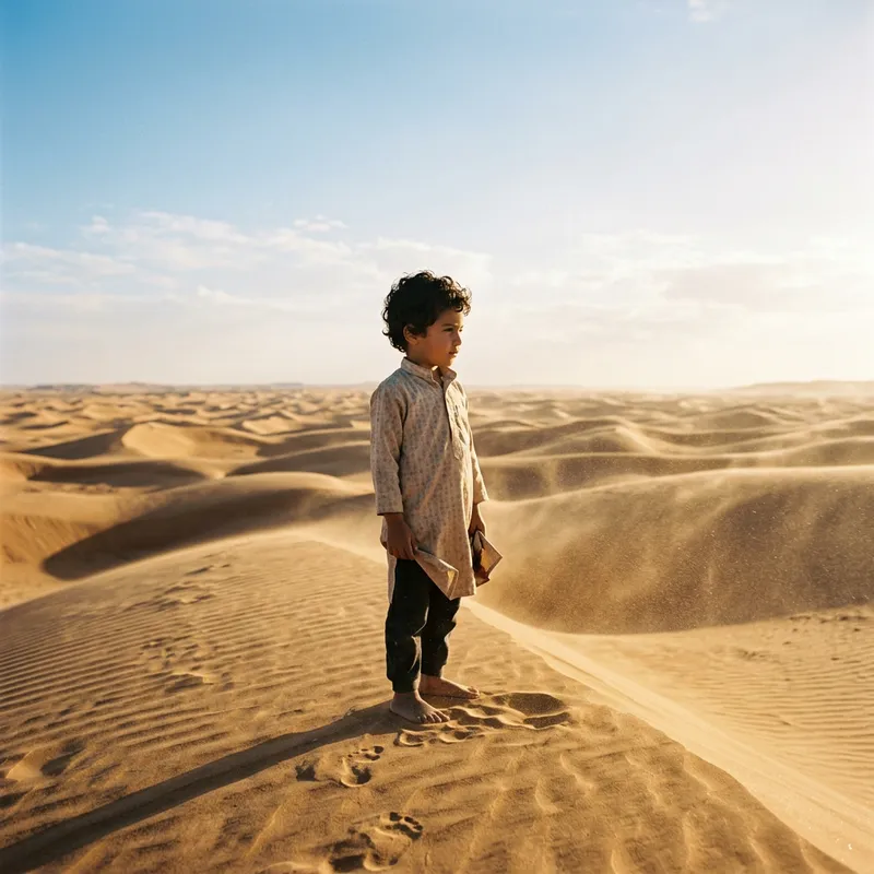 Child in Desert Landscape Child in Desert Landscape