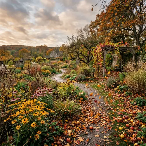 Elegant Autumn Garden: Transitioning Beauty in Decline