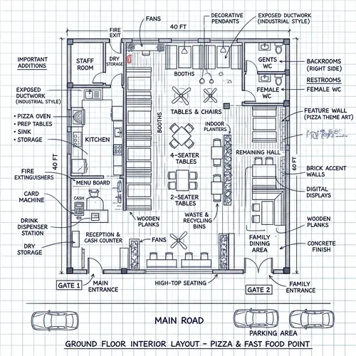 Fast Food & Pizza Restaurant Interior Design
