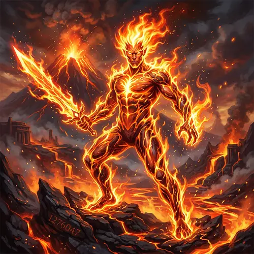 Fire Elemental in Humanoid Form Art | Elemental Creations