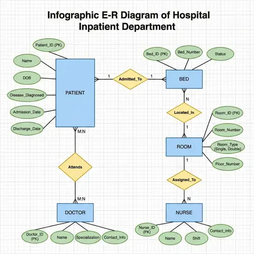 Hospital Inpatient Department E-R Diagram