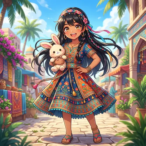 Cheerful Anime Girl with Expressive Eyes and a Radiant Smile