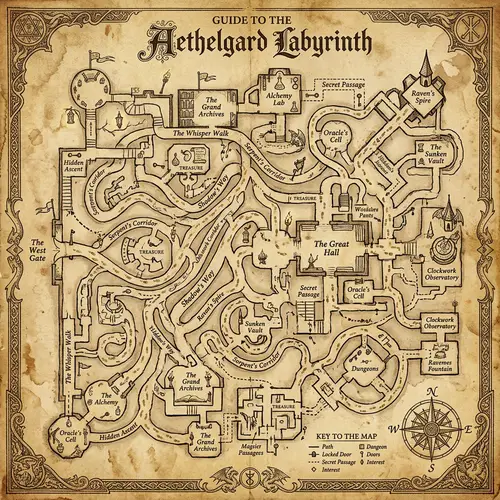 Marauder's Map Wallpaper: Vintage and Intricate Design