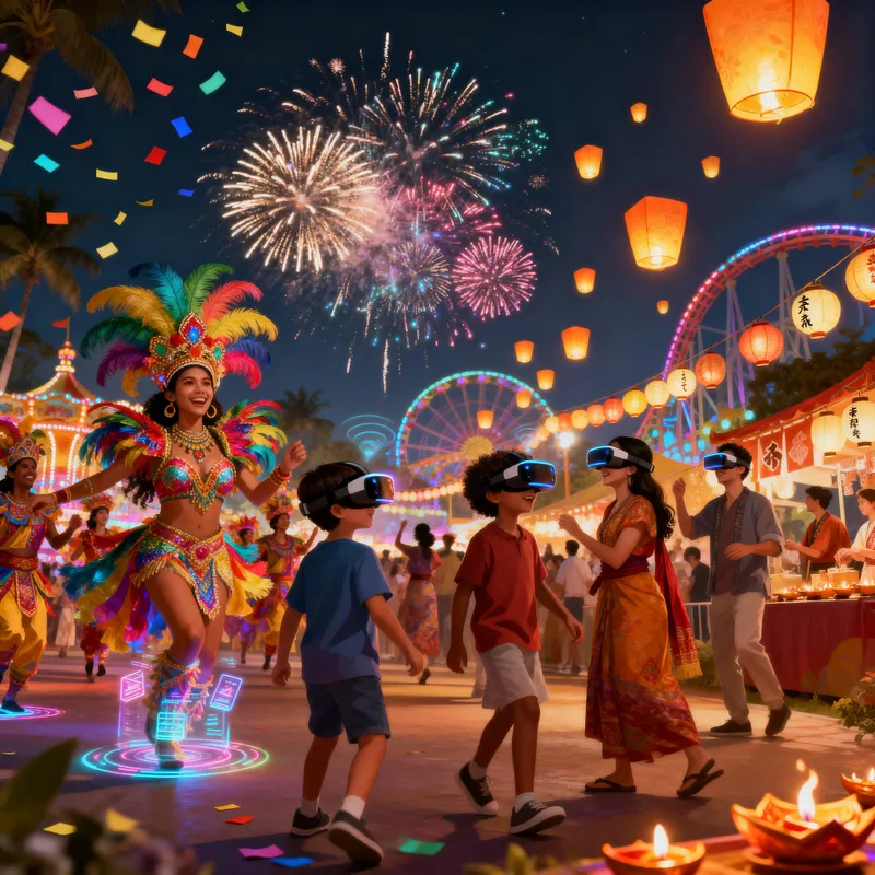 Immersive AR/VR Festival Experience at Amusement Park