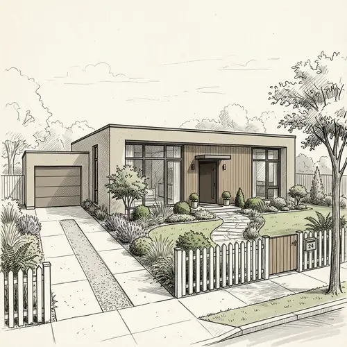 Minimalist Single-Story House Sketch