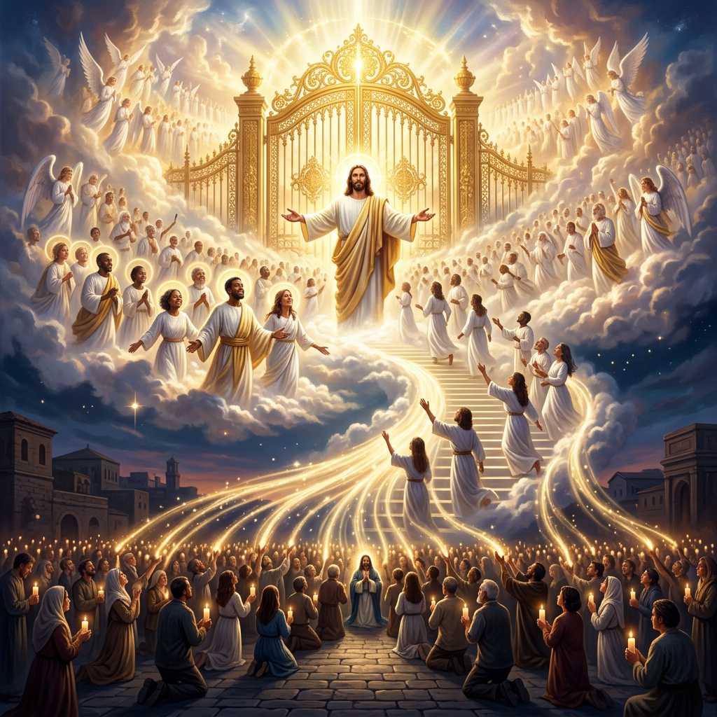 Second Coming of Jesus Christ with Wingless Angels | AI Art Generator |  Easy-Peasy.AI
