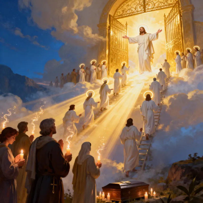 Cinematic Illustration of Jesus and the Golden Gate