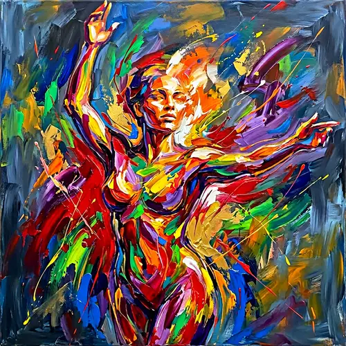 Vibrant Human Figure Artwork - Charismatic and Valiant