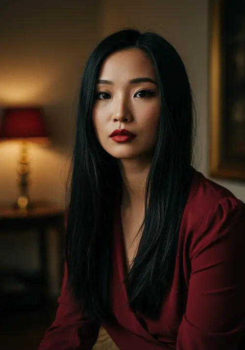 Ethereal Asian Model Portrait in Cinematic Lighting