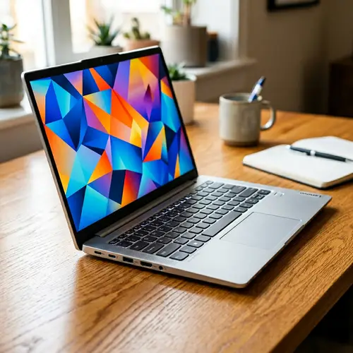 Sleek Lenovo Laptop - Vibrant Wallpaper & User-Friendly Design