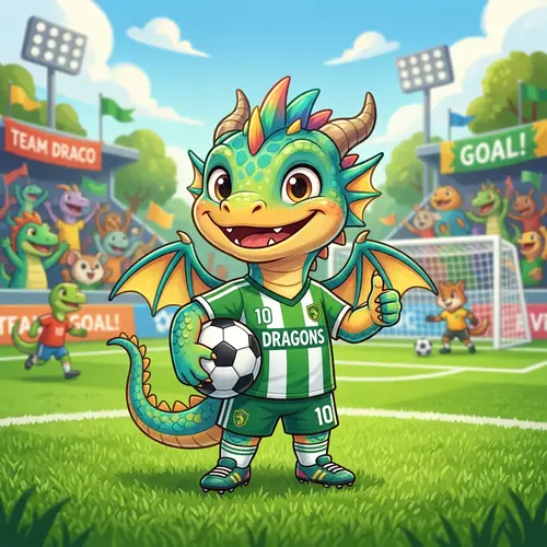 Funny Avatar: Lizard Dragon on Soccer Field