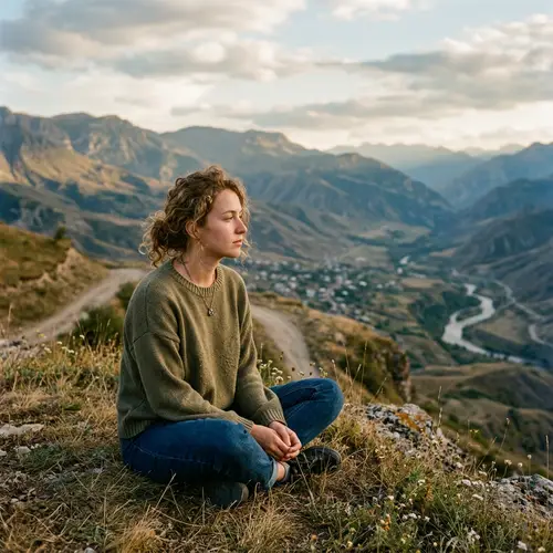 Man Contemplating at the Hill