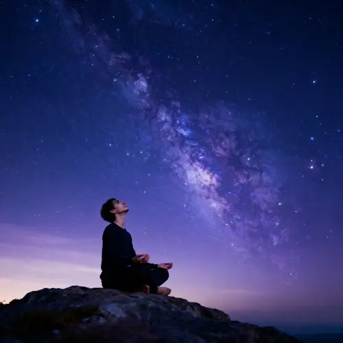 Man Contemplating at the Hill