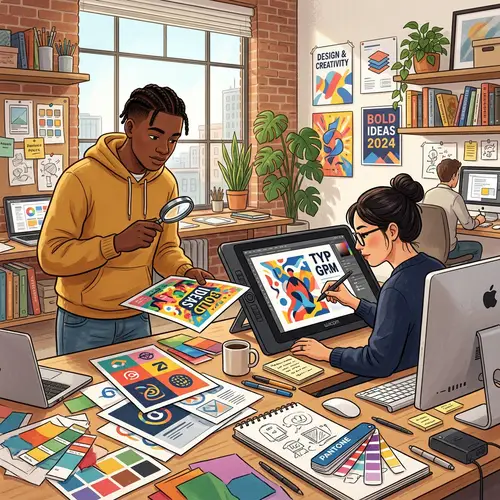 Diverse Graphic Designers at Work | Studio Creative Process