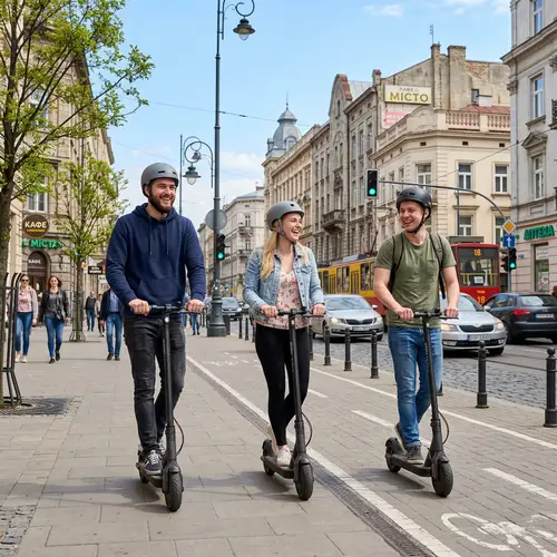 Slavic People Enjoying Urban Scooter Ride | City Exploration