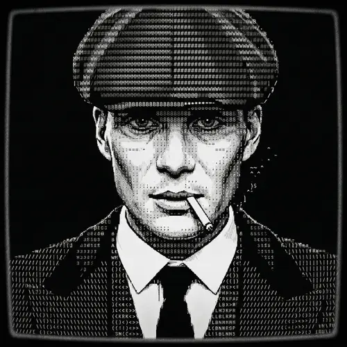 Thomy Shelby ASCII Art - Vintage Digital Design