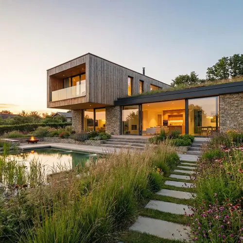 Beautiful Modern House with Lush Garden