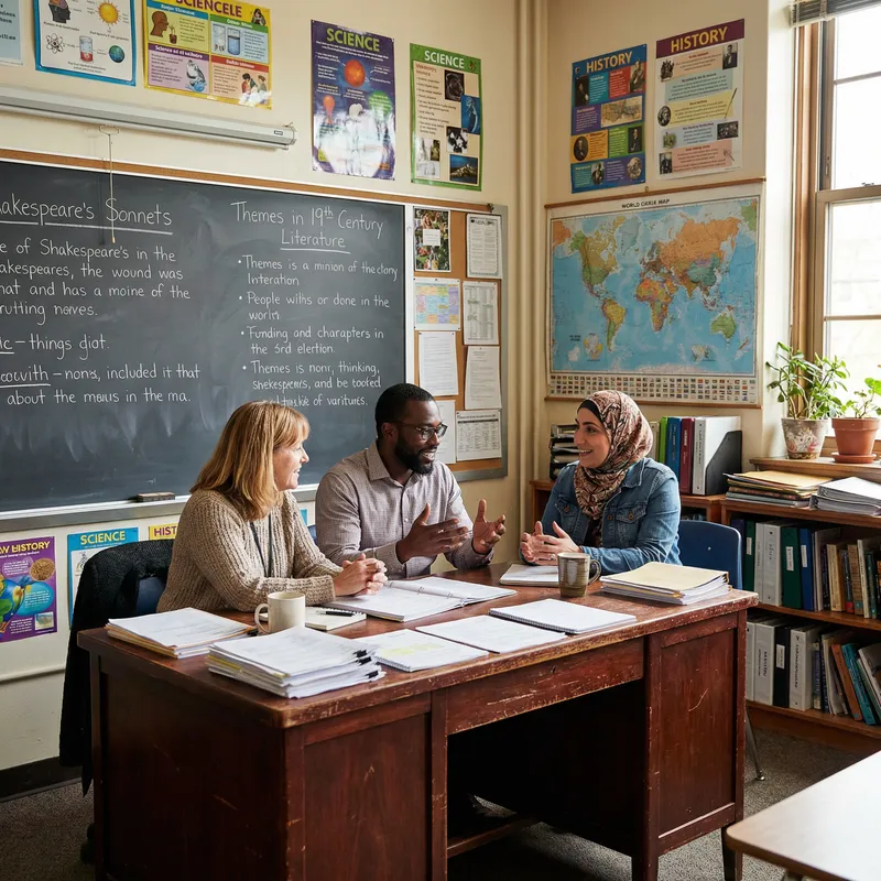 Collaborative Classroom Discussions at Teacher's Desk