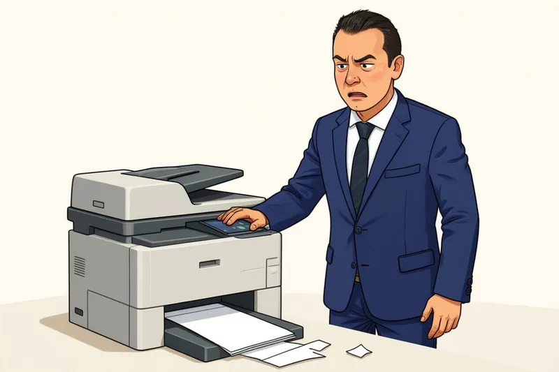Frustrated Printer Woes in a Modern Office