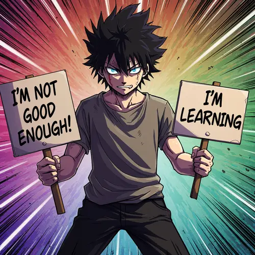 Anime Character's Journey: Growth & Determination